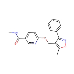 CNC(=O)c1ccc(OCc2c(-c3ccccc3)noc2C)nc1 ZINC000143466655