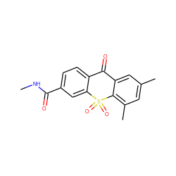 CNC(=O)c1ccc2c(c1)S(=O)(=O)c1c(C)cc(C)cc1C2=O ZINC000013606026