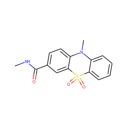 CNC(=O)c1ccc2c(c1)S(=O)(=O)c1ccccc1N2C ZINC000013606081