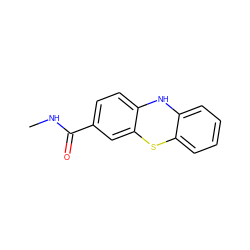 CNC(=O)c1ccc2c(c1)Sc1ccccc1N2 ZINC000013606078