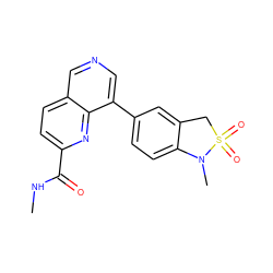 CNC(=O)c1ccc2cncc(-c3ccc4c(c3)CS(=O)(=O)N4C)c2n1 ZINC000584904689