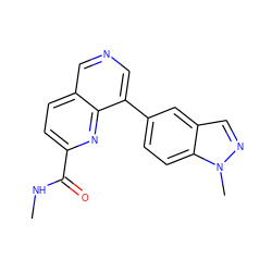 CNC(=O)c1ccc2cncc(-c3ccc4c(cnn4C)c3)c2n1 ZINC000584616015