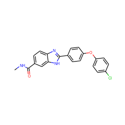 CNC(=O)c1ccc2nc(-c3ccc(Oc4ccc(Cl)cc4)cc3)[nH]c2c1 ZINC000034228967