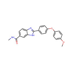 CNC(=O)c1ccc2nc(-c3ccc(Oc4ccc(OC)cc4)cc3)[nH]c2c1 ZINC000034056139