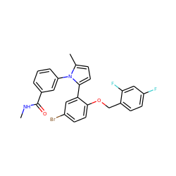 CNC(=O)c1cccc(-n2c(C)ccc2-c2cc(Br)ccc2OCc2ccc(F)cc2F)c1 ZINC000028822645