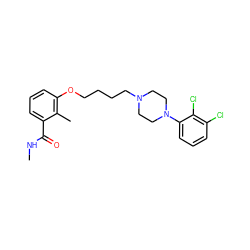 CNC(=O)c1cccc(OCCCCN2CCN(c3cccc(Cl)c3Cl)CC2)c1C ZINC000653867741