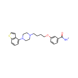 CNC(=O)c1cccc(OCCCCN2CCN(c3cccc4sccc34)CC2)c1 ZINC000653871709