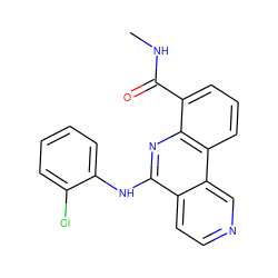 CNC(=O)c1cccc2c1nc(Nc1ccccc1Cl)c1ccncc12 ZINC000073142128