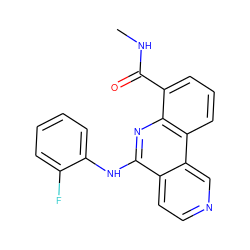 CNC(=O)c1cccc2c1nc(Nc1ccccc1F)c1ccncc12 ZINC000073159428