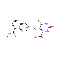 CNC(=O)c1cccc2cc(CCc3c(C(=O)O)[nH]c(=O)[nH]c3=O)ccc12 ZINC001772571253