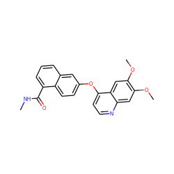 CNC(=O)c1cccc2cc(Oc3ccnc4cc(OC)c(OC)cc34)ccc12 ZINC000029134005