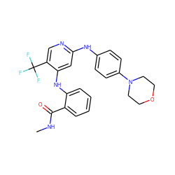 CNC(=O)c1ccccc1Nc1cc(Nc2ccc(N3CCOCC3)cc2)ncc1C(F)(F)F ZINC000115618241