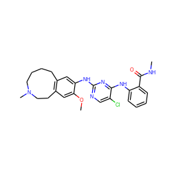 CNC(=O)c1ccccc1Nc1nc(Nc2cc3c(cc2OC)CCN(C)CCCC3)ncc1Cl ZINC000169345226