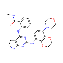 CNC(=O)c1ccccc1Nc1nc(Nc2ccc(N3CCOCC3)c3c2OCCO3)nc2c1CCN2 ZINC000200865707