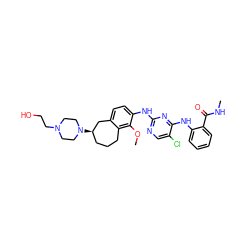 CNC(=O)c1ccccc1Nc1nc(Nc2ccc3c(c2OC)CCC[C@@H](N2CCN(CCO)CC2)C3)ncc1Cl ZINC000146980606