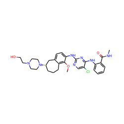 CNC(=O)c1ccccc1Nc1nc(Nc2ccc3c(c2OC)CCC[C@H](N2CCN(CCO)CC2)C3)ncc1Cl ZINC000146905479