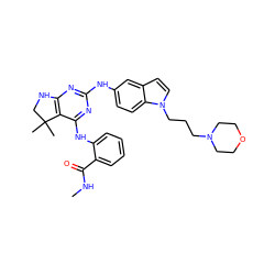 CNC(=O)c1ccccc1Nc1nc(Nc2ccc3c(ccn3CCCN3CCOCC3)c2)nc2c1C(C)(C)CN2 ZINC000221676040