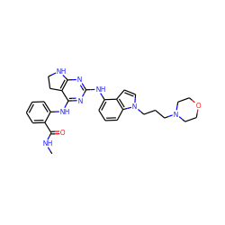 CNC(=O)c1ccccc1Nc1nc(Nc2cccc3c2ccn3CCCN2CCOCC2)nc2c1CCN2 ZINC000221644973