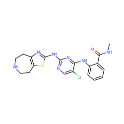 CNC(=O)c1ccccc1Nc1nc(Nc2nc3c(s2)CCNCC3)ncc1Cl ZINC000299828983