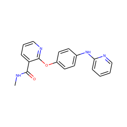 CNC(=O)c1cccnc1Oc1ccc(Nc2ccccn2)cc1 ZINC000139454930