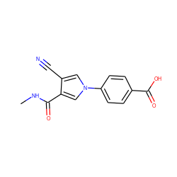 CNC(=O)c1cn(-c2ccc(C(=O)O)cc2)cc1C#N ZINC000200829880