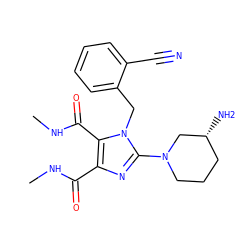 CNC(=O)c1nc(N2CCC[C@@H](N)C2)n(Cc2ccccc2C#N)c1C(=O)NC ZINC000014953955