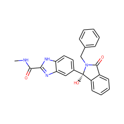 CNC(=O)c1nc2cc([C@]3(O)c4ccccc4C(=O)N3Cc3ccccc3)ccc2[nH]1 ZINC000116253438