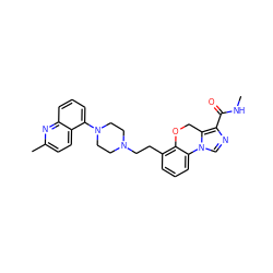 CNC(=O)c1ncn2c1COc1c(CCN3CCN(c4cccc5nc(C)ccc45)CC3)cccc1-2 ZINC000034637755