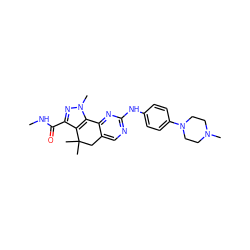 CNC(=O)c1nn(C)c2c1C(C)(C)Cc1cnc(Nc3ccc(N4CCN(C)CC4)cc3)nc1-2 ZINC000053119602