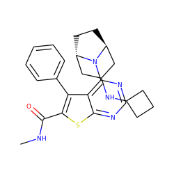 CNC(=O)c1sc2ncnc(N3[C@H]4CC[C@H]3CC(NC3CCC3)C4)c2c1-c1ccccc1 ZINC000146536612