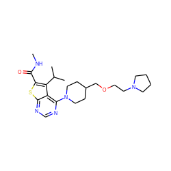 CNC(=O)c1sc2ncnc(N3CCC(COCCN4CCCC4)CC3)c2c1C(C)C ZINC000146321149