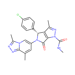 CNC(=O)n1nc(C)c2c1C(=O)N(c1cc(C)c3nnc(C)n3c1)[C@@H]2c1ccc(Cl)cc1 ZINC000261085329