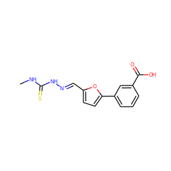 CNC(=S)N/N=C/c1ccc(-c2cccc(C(=O)O)c2)o1 ZINC000000520117