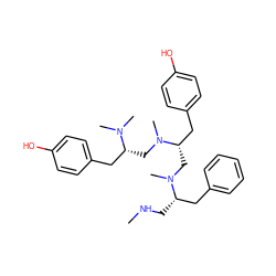 CNC[C@@H](Cc1ccccc1)N(C)C[C@@H](Cc1ccc(O)cc1)N(C)C[C@H](Cc1ccc(O)cc1)N(C)C ZINC000036216338