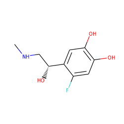 CNC[C@@H](O)c1cc(O)c(O)cc1F ZINC000011422475