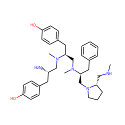 CNC[C@@H]1CCCN1C[C@H](Cc1ccccc1)N(C)C[C@H](Cc1ccc(O)cc1)N(C)C[C@@H](N)Cc1ccc(O)cc1 ZINC000038147599