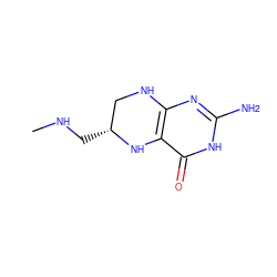 CNC[C@@H]1CNc2nc(N)[nH]c(=O)c2N1 ZINC000013474449