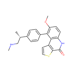 CNC[C@H](C)c1ccc(-c2c(OC)ccc3[nH]c(=O)c4sccc4c23)cc1 ZINC000149237497