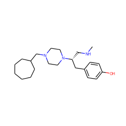 CNC[C@H](Cc1ccc(O)cc1)N1CCN(CC2CCCCCC2)CC1 ZINC000045284780