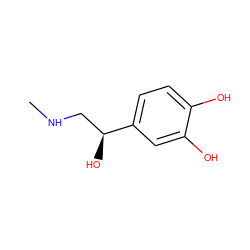 CNC[C@H](O)c1ccc(O)c(O)c1 ZINC000000039089