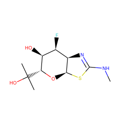 CNC1=N[C@@H]2[C@H](F)[C@H](O)[C@@H](C(C)(C)O)O[C@@H]2S1 ZINC000148869866