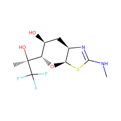 CNC1=N[C@@H]2C[C@H](O)[C@@H]([C@](C)(O)C(F)(F)F)O[C@@H]2S1 ZINC000148962069