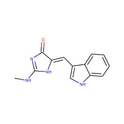 CNC1=NC(=O)/C(=C/c2c[nH]c3ccccc23)N1 ZINC000084709543