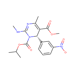 CNC1=NC(C)=C(C(=O)OC)[C@H](c2cccc([N+](=O)[O-])c2)N1C(=O)OC(C)C ZINC000096272084