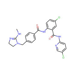 CNC1=NCCN1Cc1ccc(C(=O)Nc2ccc(Cl)cc2C(=O)Nc2ccc(Cl)cn2)cc1 ZINC000028094771