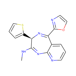 CNC1=Nc2ncccc2C(c2ncco2)=N[C@@H]1c1cccs1 ZINC000049552076