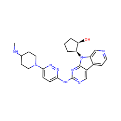 CNC1CCN(c2ccc(Nc3ncc4c5ccncc5n([C@H]5CCC[C@H]5O)c4n3)nn2)CC1 ZINC000169706814