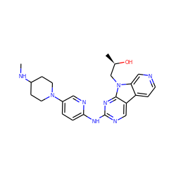 CNC1CCN(c2ccc(Nc3ncc4c5ccncc5n(C[C@@H](C)O)c4n3)nc2)CC1 ZINC000169706873