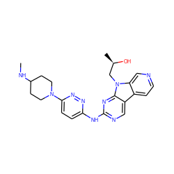 CNC1CCN(c2ccc(Nc3ncc4c5ccncc5n(C[C@@H](C)O)c4n3)nn2)CC1 ZINC000169706865