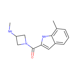 CNC1CN(C(=O)c2cc3cccc(C)c3[nH]2)C1 ZINC000084670737